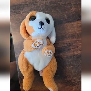 Ty Beanie Babies Beanie Bellies Ruggles Tan/White Dog Plush Stuffed Animal